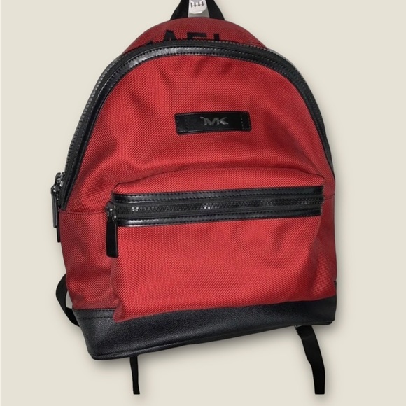 ✅Michael‎ Kors Red Canvas Waterproof Backpack Fits 16" laptop Christmas Gift!✅ - Picture 1 of 5